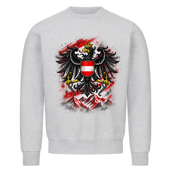 Österreich Sweatshirt – Adler & Alpen Frontprint.