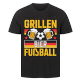 Grillen T-Shirt – Bier & Fußball Shirt für Fans (Frontdruck)