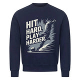 Sweatshirt Fussball Hit Hard Play Harder (Frontdruck)