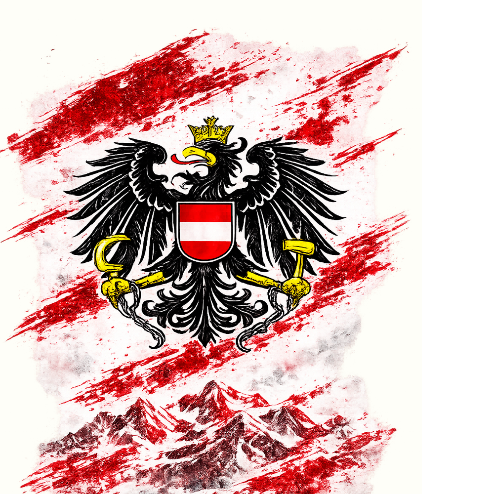 Österreich Nation Alloverprint T-Shirt