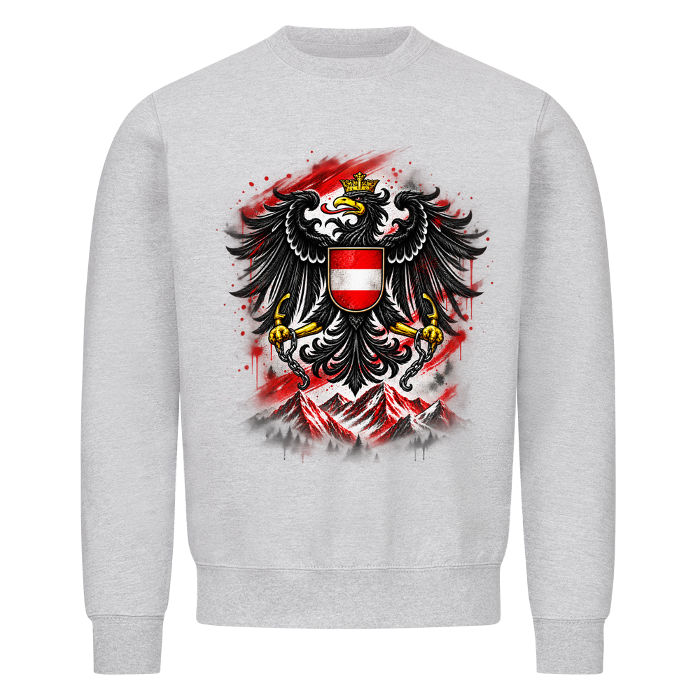 Österreich Sweatshirt – Adler & Alpen Frontprint.