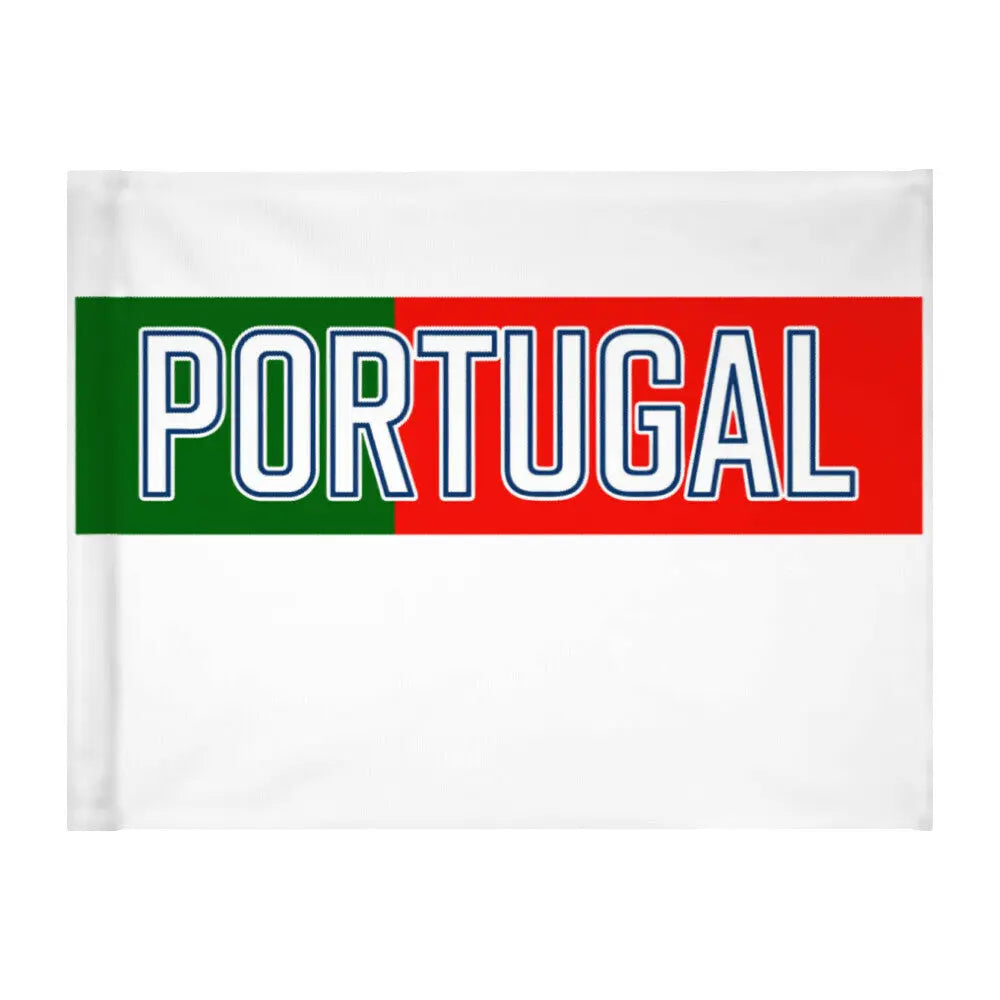 Weiße Autoflagge mit Portugal Schriftzug