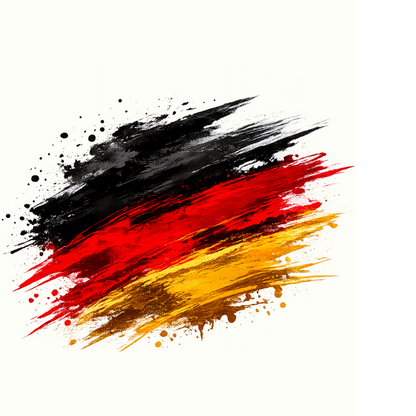 Deutschland Full Print Shirt mit Schwarz Rot Gold Brush Design