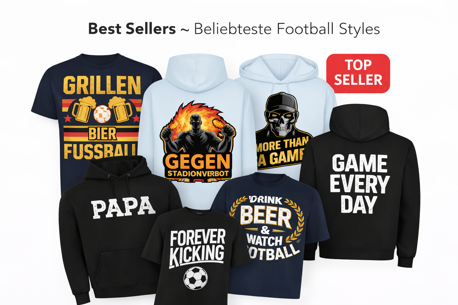 Modernes Streetwear-Design für Fußballfans – ausdrucksstarke Motive mit klarer Botschaft und sportlichem Stil. Ideal für Stadion, Alltag oder Freizeit.