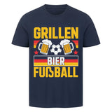 Grillen T-Shirt – Bier & Fußball Shirt für Fans (Frontdruck)