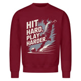Sweatshirt Fussball Hit Hard Play Harder (Frontdruck)