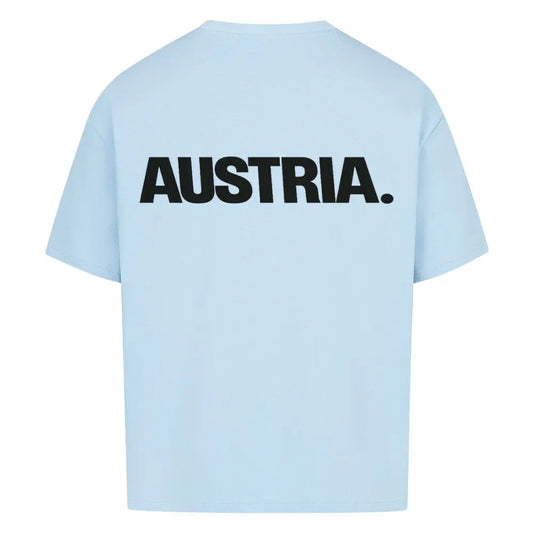 Oversized Fußball-Fanshirt der österreichischen Nationalmannschaft in Babyblau mit modernem Streetwear-Fit für einen lässigen und sportlichen Look.