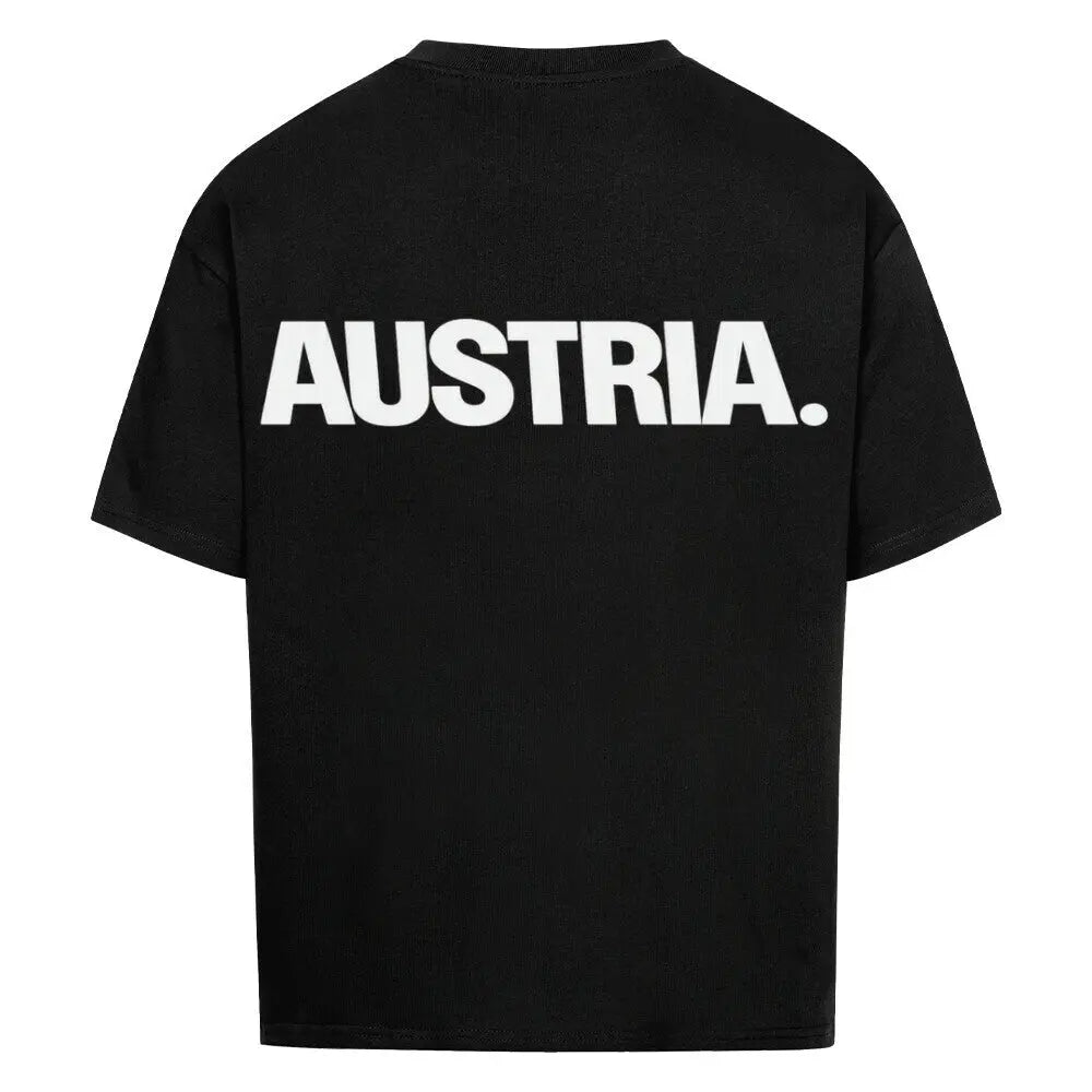 Oversized Fußball-Fanshirt der österreichischen Nationalmannschaft in Schwarz mit modernem Streetwear-Fit für einen lässigen und sportlichen Look.