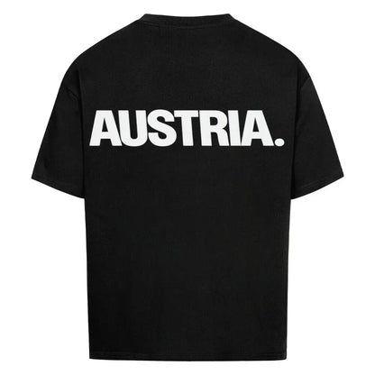 Oversized Fußball-Fanshirt der österreichischen Nationalmannschaft in Schwarz mit modernem Streetwear-Fit für einen lässigen und sportlichen Look.