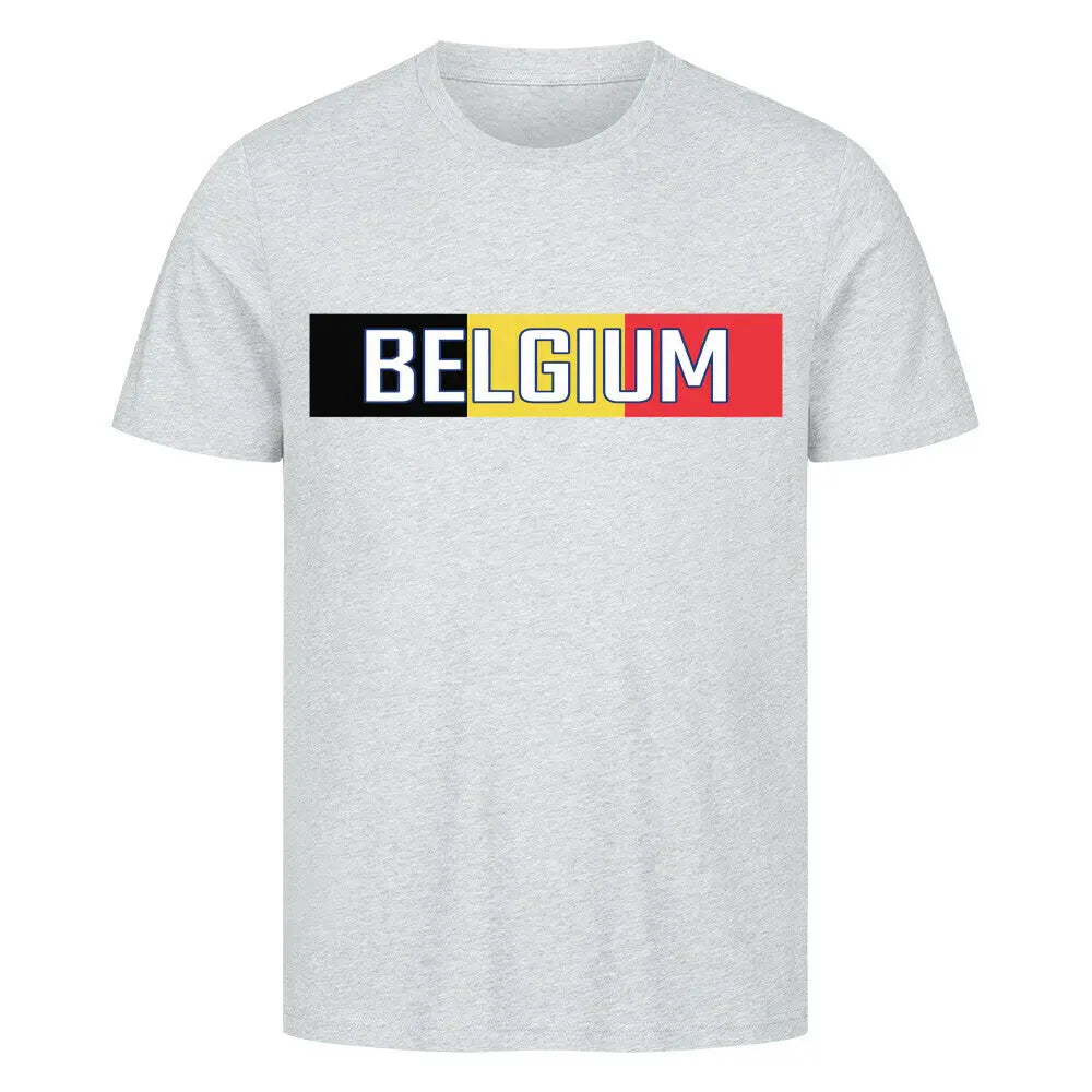 Premium Fußball-Fanshirt der belgischen Nationalmannschaft in Heather Grey mit hochwertigem, bequemen Fit für einen modernen und sportlichen Look.