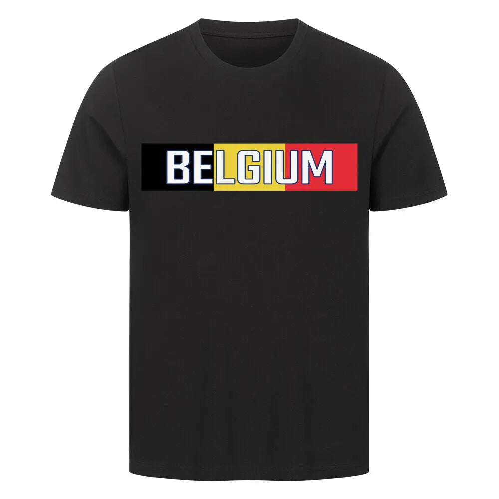 Premium Fußball-Fanshirt der belgischen Nationalmannschaft in Schwarz mit hochwertigem, zeitlosem Design für einen sportlichen und modernen Look.