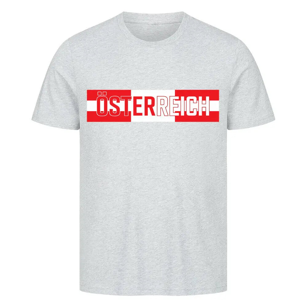 Premium Fußball-Fanshirt der österreichischen Nationalmannschaft in Heather Grey mit hochwertigem, bequemen Fit für einen modernen und sportlichen Look.
