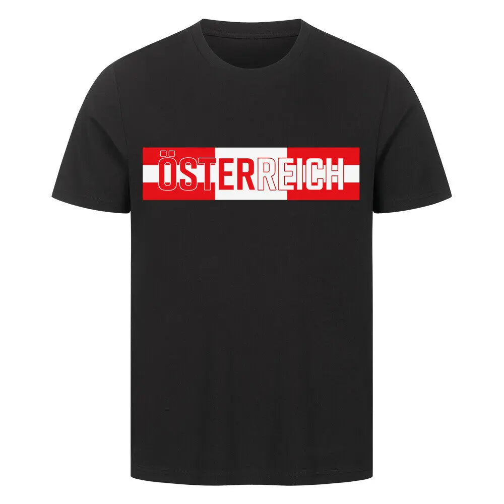 Premium Fußball-Fanshirt der österreichischen Nationalmannschaft in Schwarz mit hochwertigem, zeitlosem Design für einen sportlichen und modernen Look.